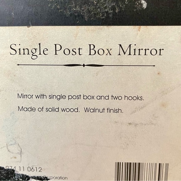 Vintage single post box mirror w 4. L 15. H 19 inch - Picture 7 of 15